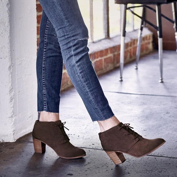 TOMS Lunata Suede Lace-up Boots - Picture 1 of 5